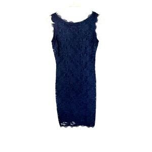 Blue Lace Bodycon Mini Dress